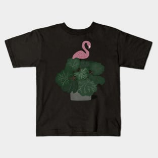 Strawberry begonia with flamingo Kids T-Shirt